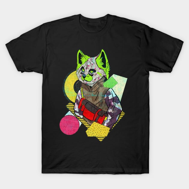 cool cat with shoulder bag T-Shirt by Brotherconk